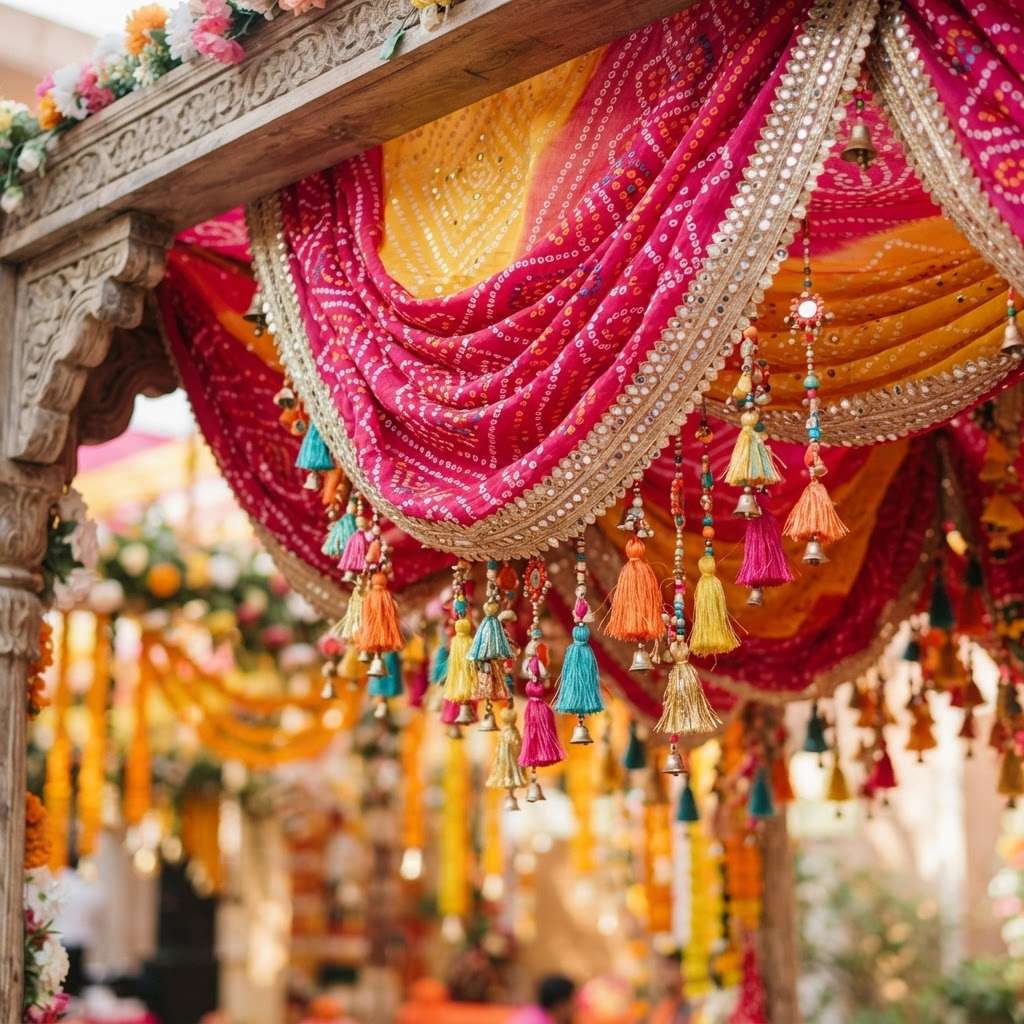 Bandhani Brights wedding decor palette